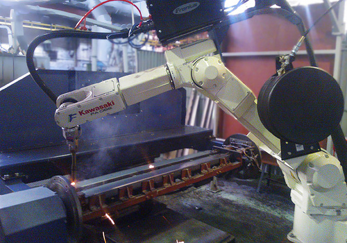 Robotic Welding Tractor Frame Parts