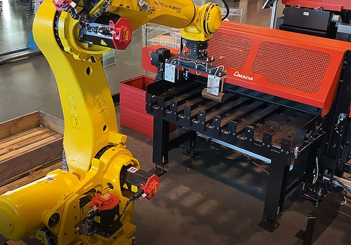 Robot for Unloading AMADA Cutting Machine