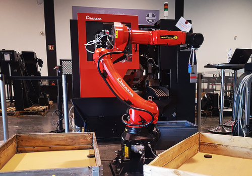 Robot for Loading and Unloading AMADA cutting machine